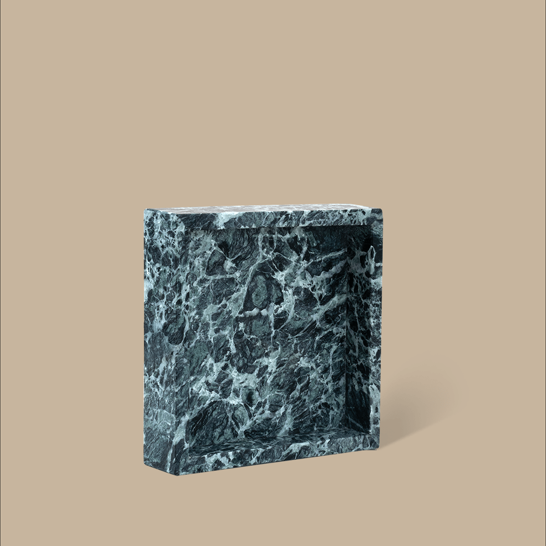 Forma Square Tray - Verde Alpi Marble - BLACK BLAZE - Home Tray - BLACK BLAZE