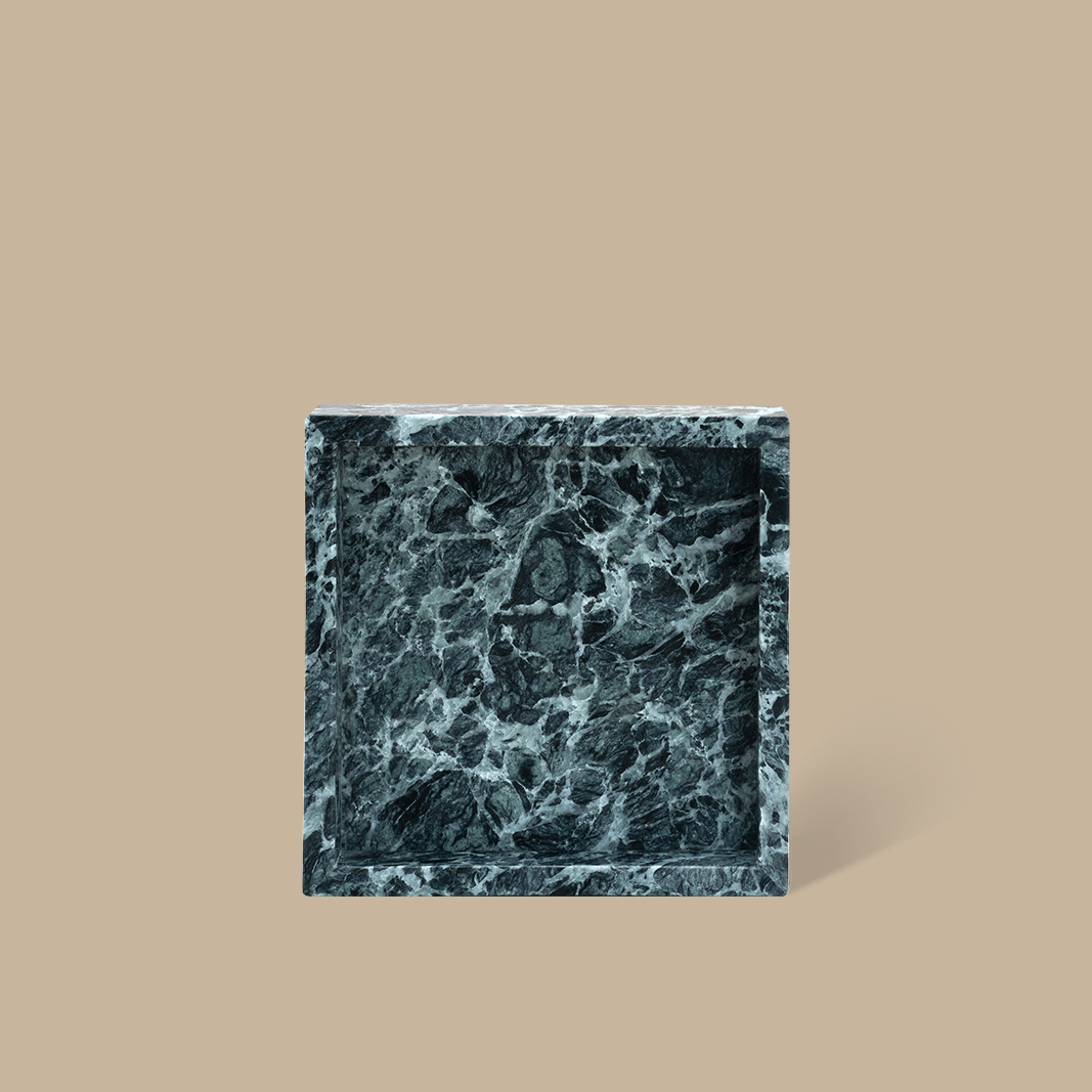 Forma Square Tray - Verde Alpi Marble - BLACK BLAZE - Home Tray - BLACK BLAZE