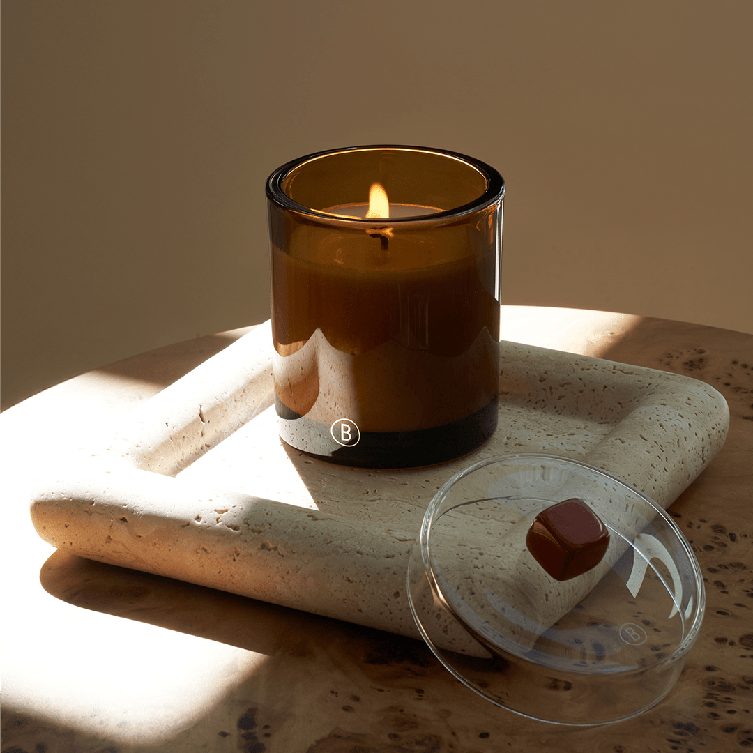 Glass Candle Lid - Red Jasper - THE GREAT OUTDOOR COLLECTION - Black Blaze