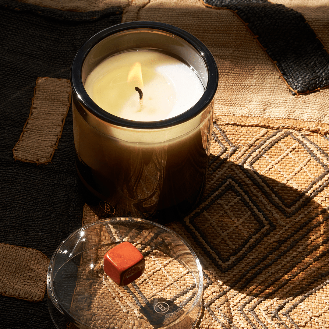 Glass Candle Lid - Red Jasper - THE GREAT OUTDOOR COLLECTION - Black Blaze