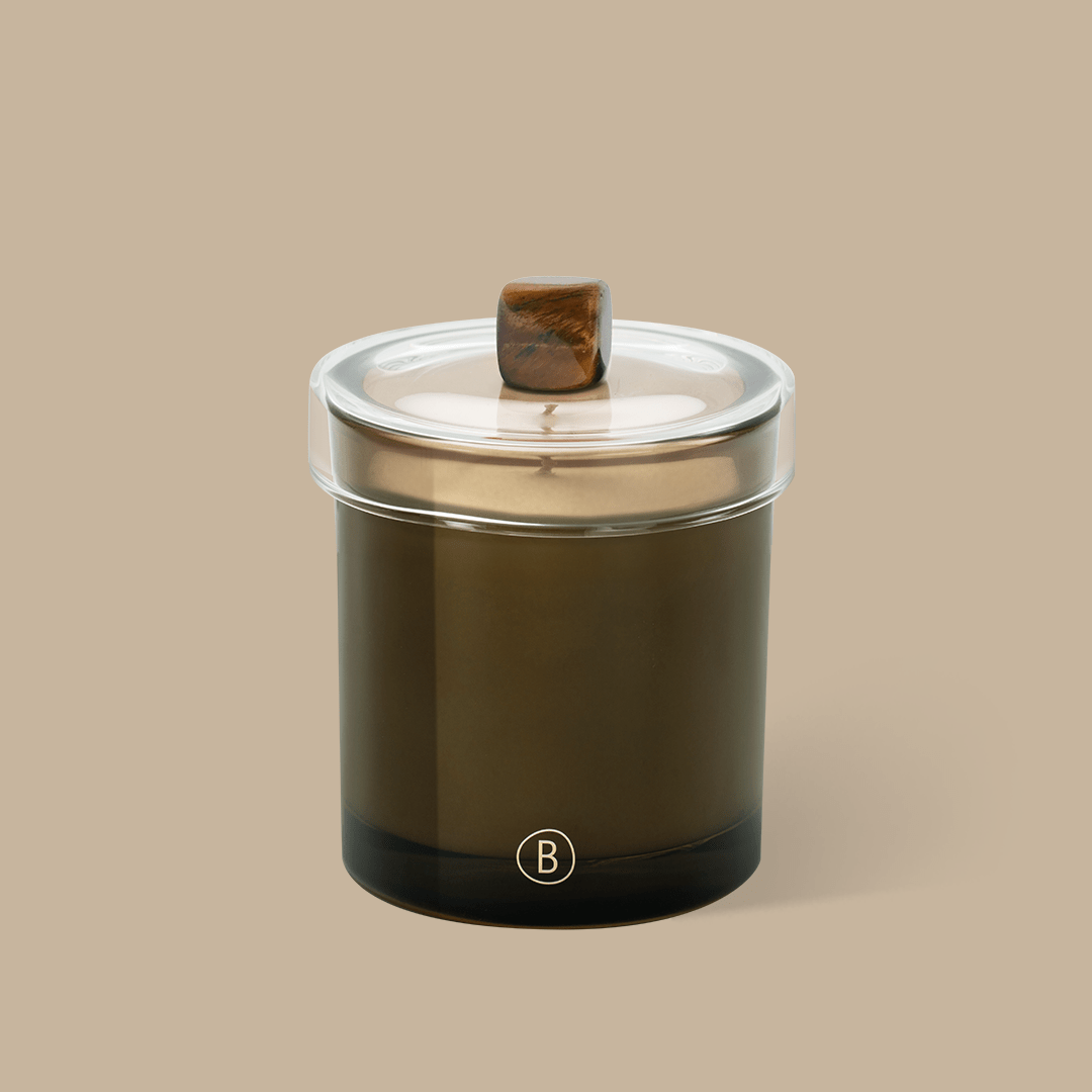 Glass Candle Lid - Tiger Eye - BLACK BLAZE - THE GREAT OUTDOOR COLLECTION - BLACK BLAZE