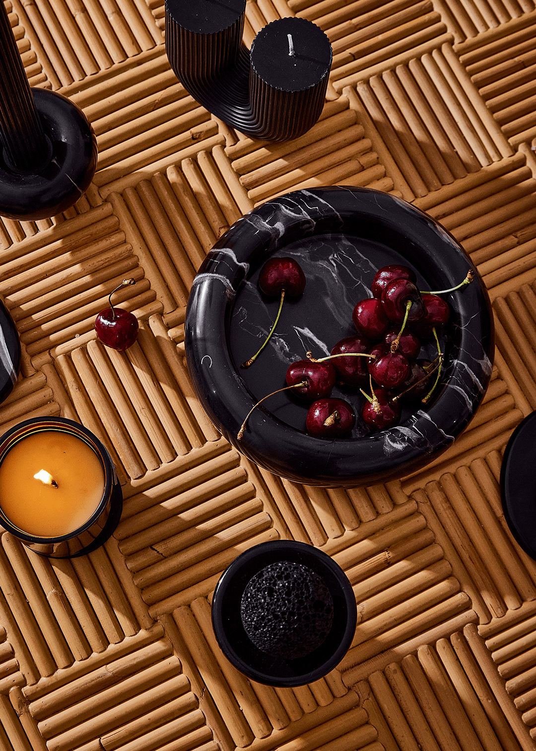 Halo Marble Tray - Black Silver - Home Tray - Black Blaze
