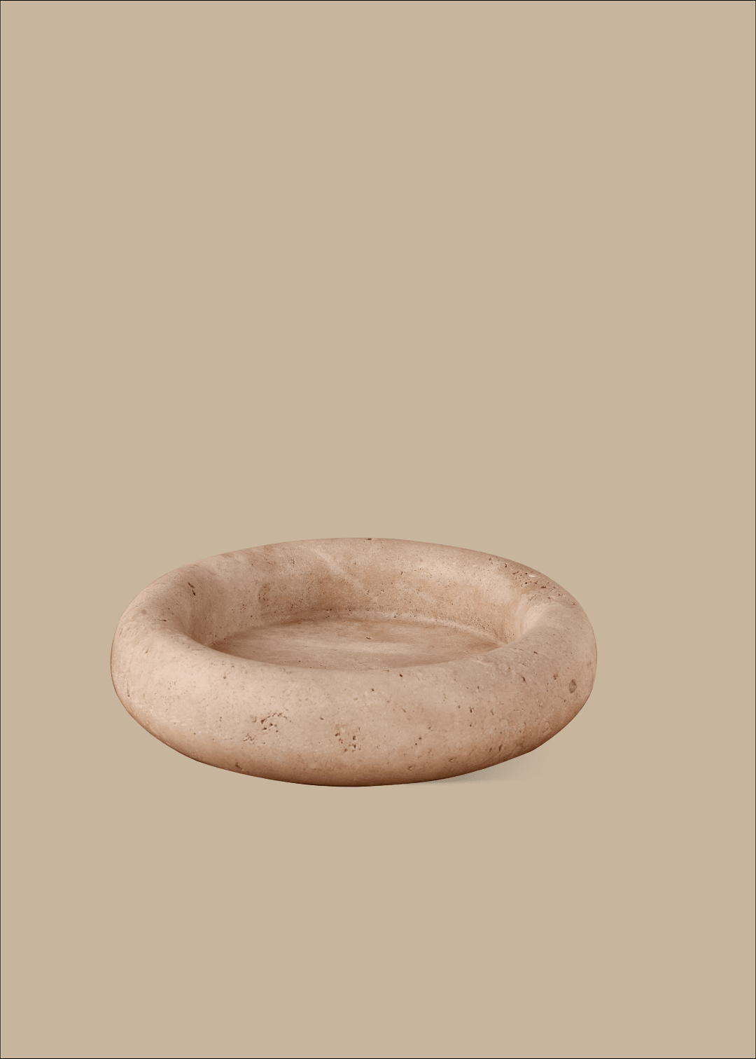 Halo Marble Tray - Travertine - Home Tray - Black Blaze
