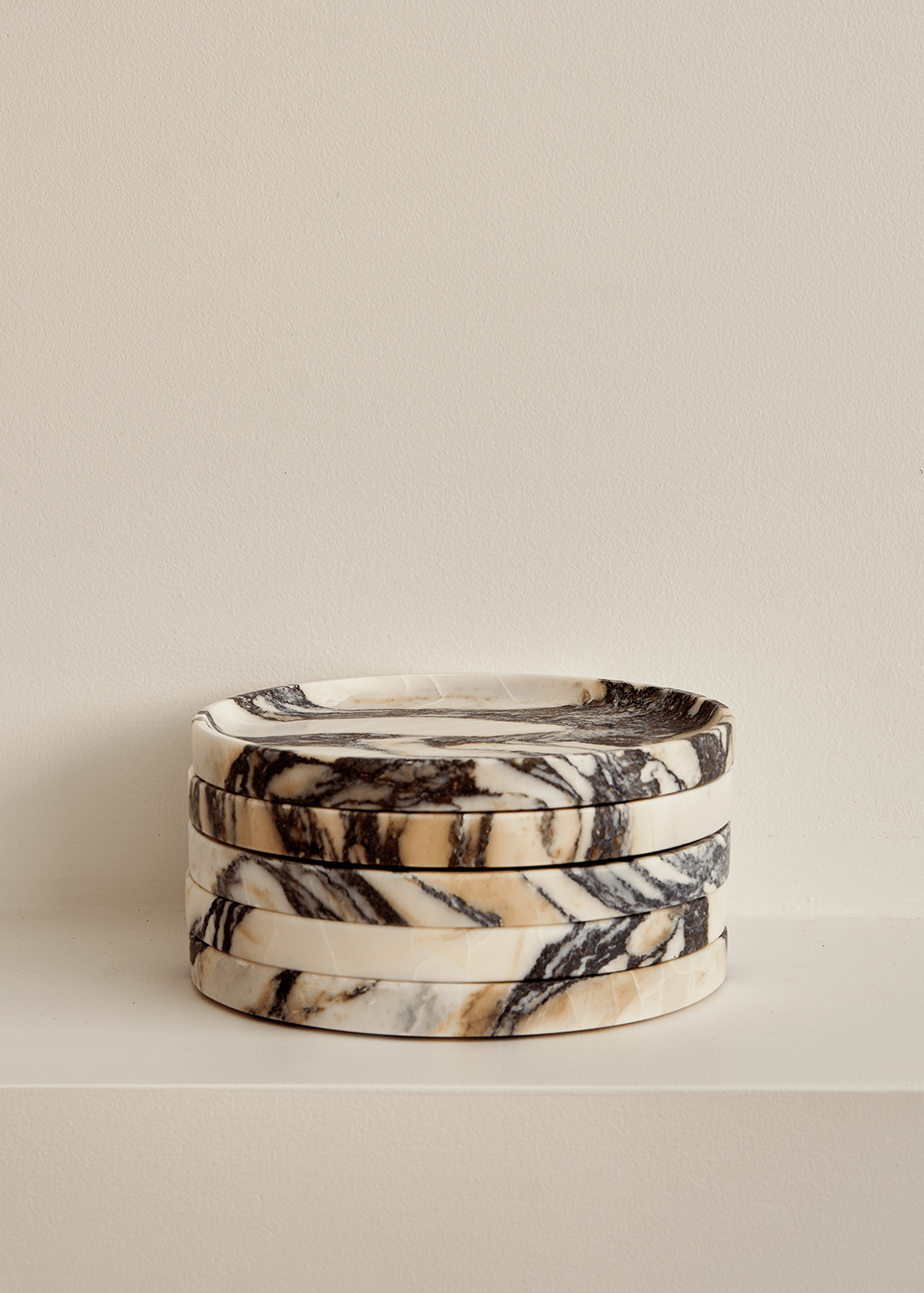 Linea Round Marble Tray - ND - Black Blaze