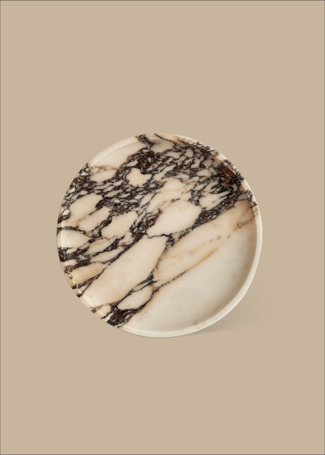 Linea Round Marble Tray - ND - Black Blaze