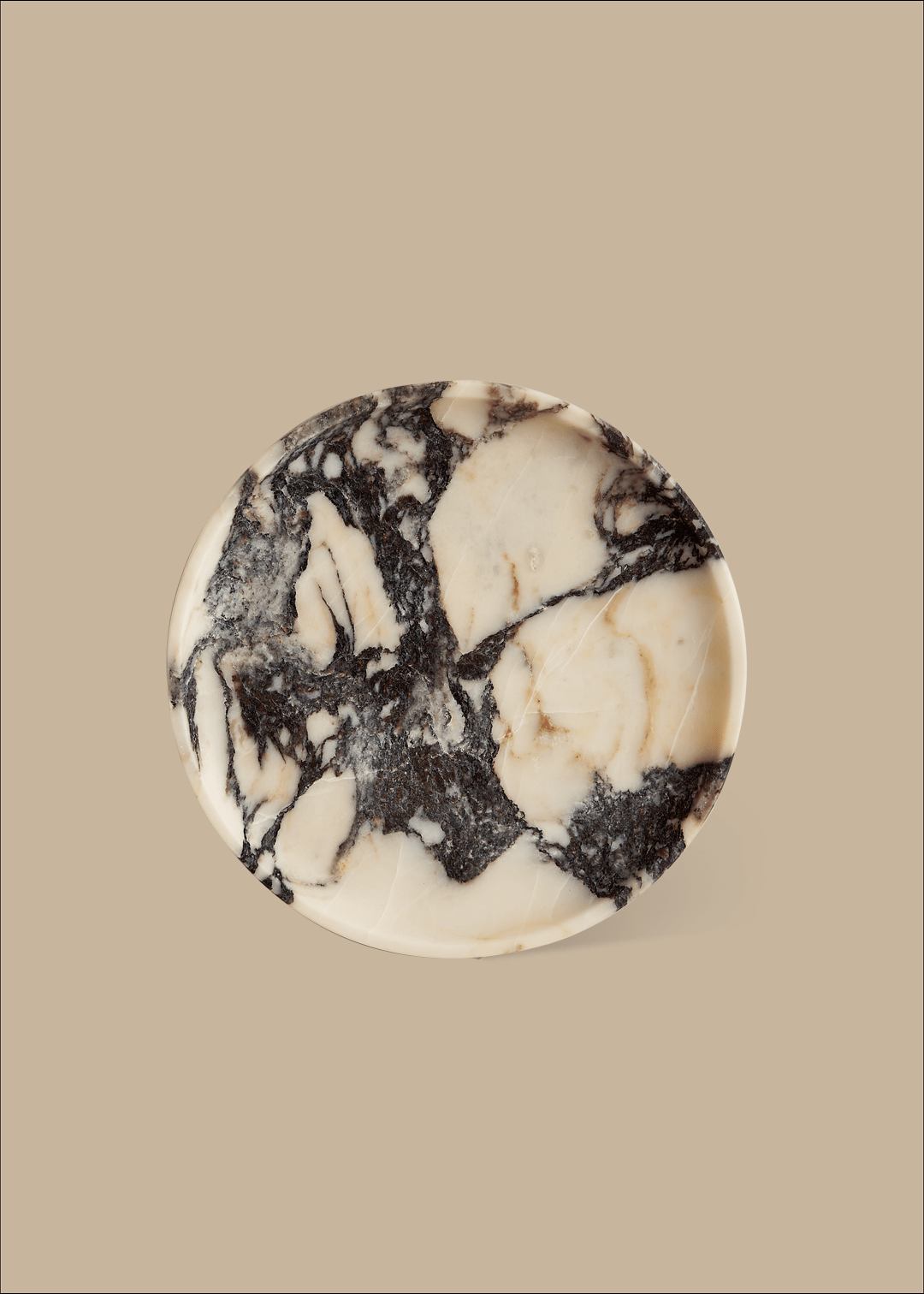 Linea Round Marble Tray - ND - Black Blaze