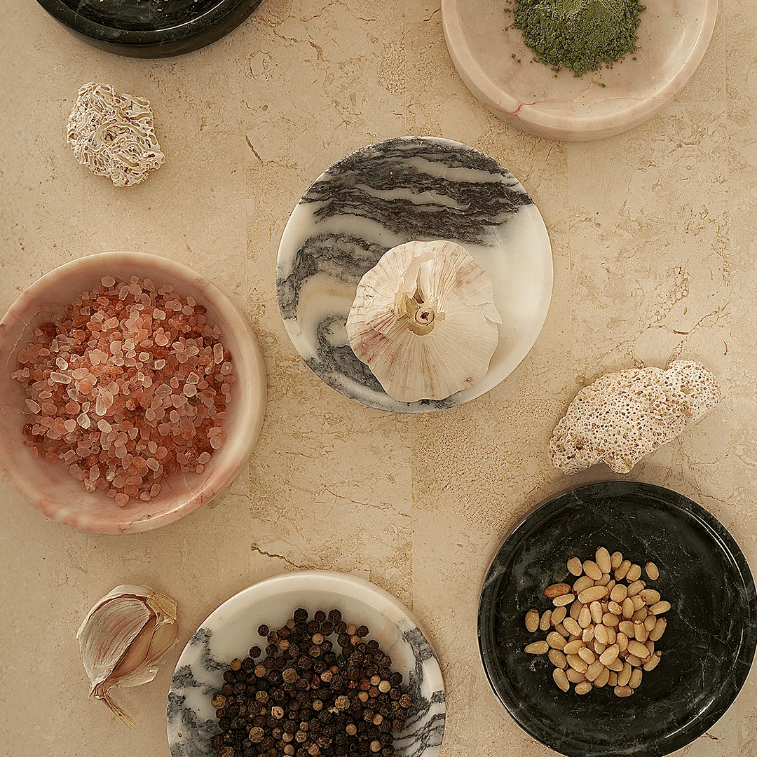 Linea Small Marble Dish - Calacatta Viola - Accessories - Black Blaze