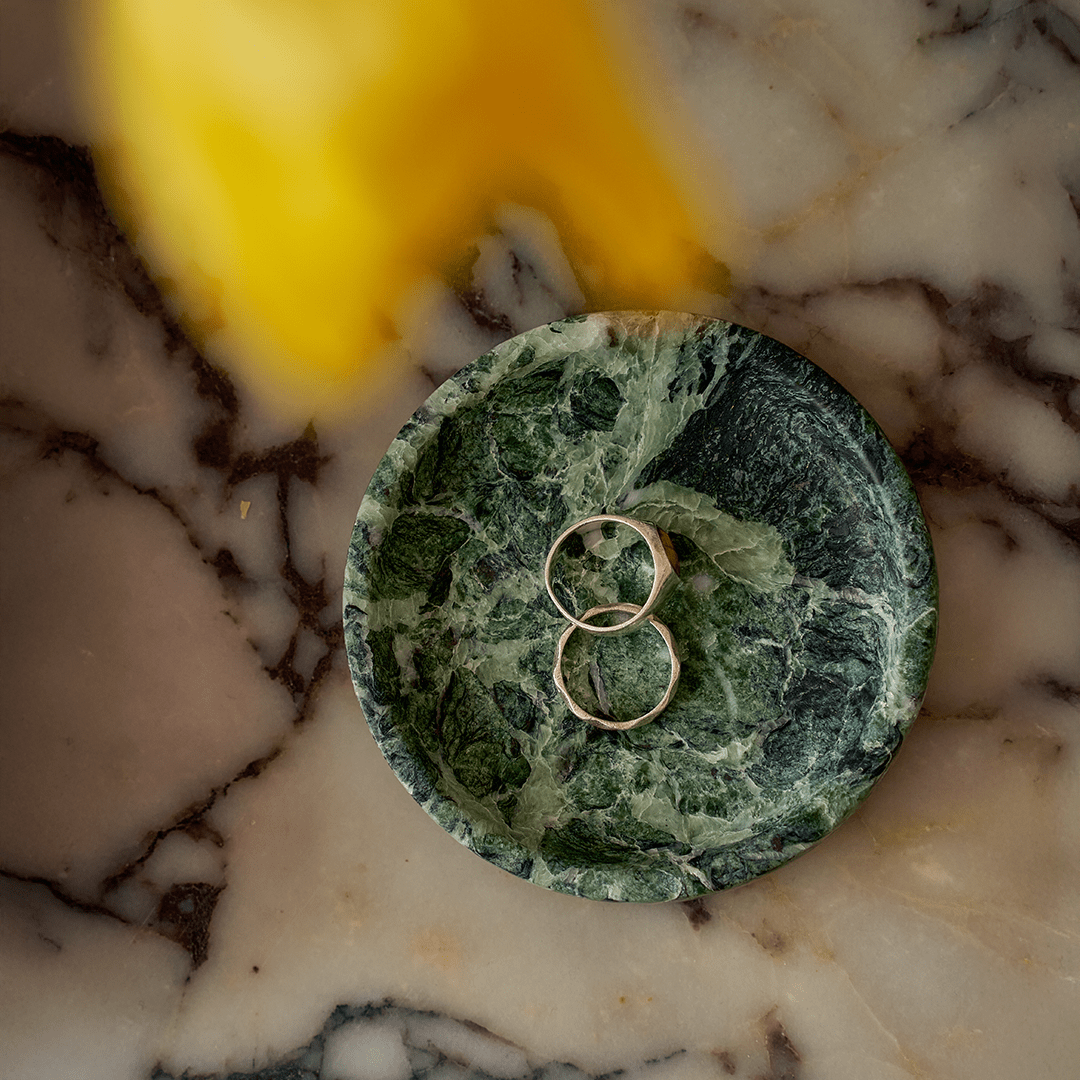 Linea Small Marble Dish - Verde Alpi Marble - BLACK BLAZE - Accessories - BLACK BLAZE