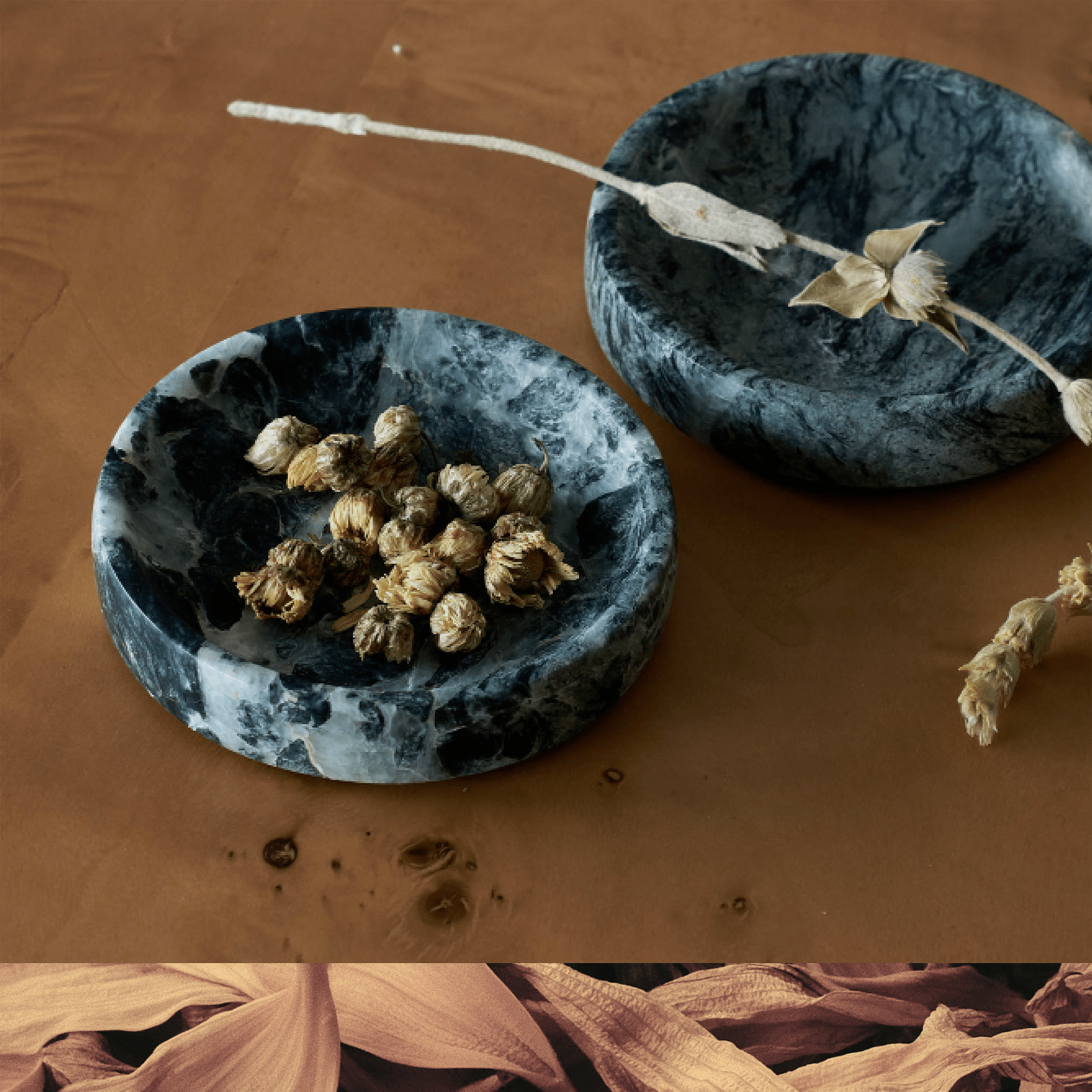 Linea Small Marble Dish - Verde Alpi Marble - Accessories - Black Blaze