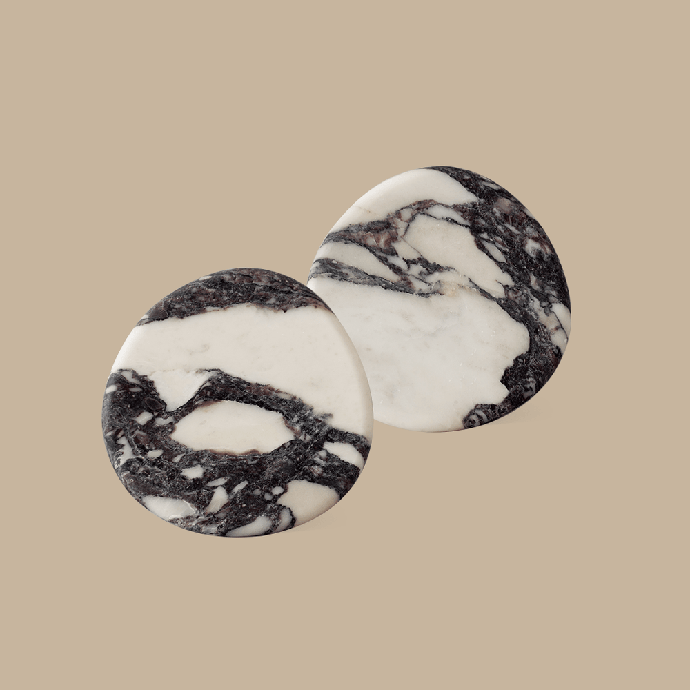 Marble Coaster Set - Calacatta Viola - ND - Black Blaze