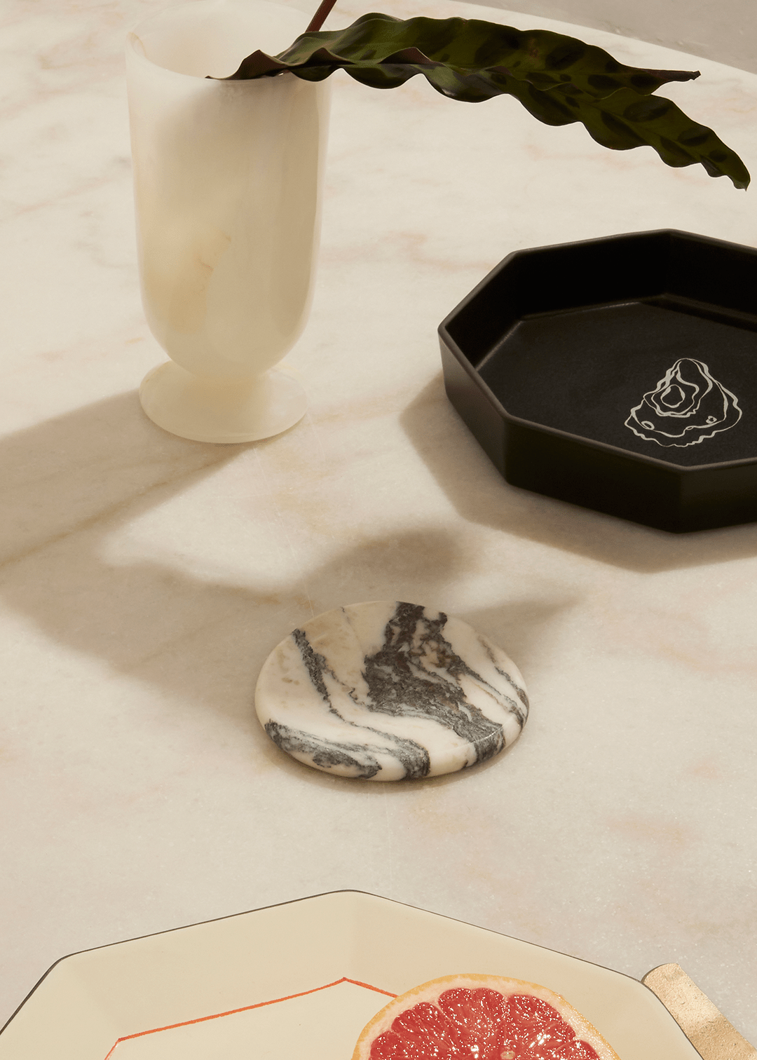 Marble Coaster Set - Calacatta Viola - ND - Black Blaze