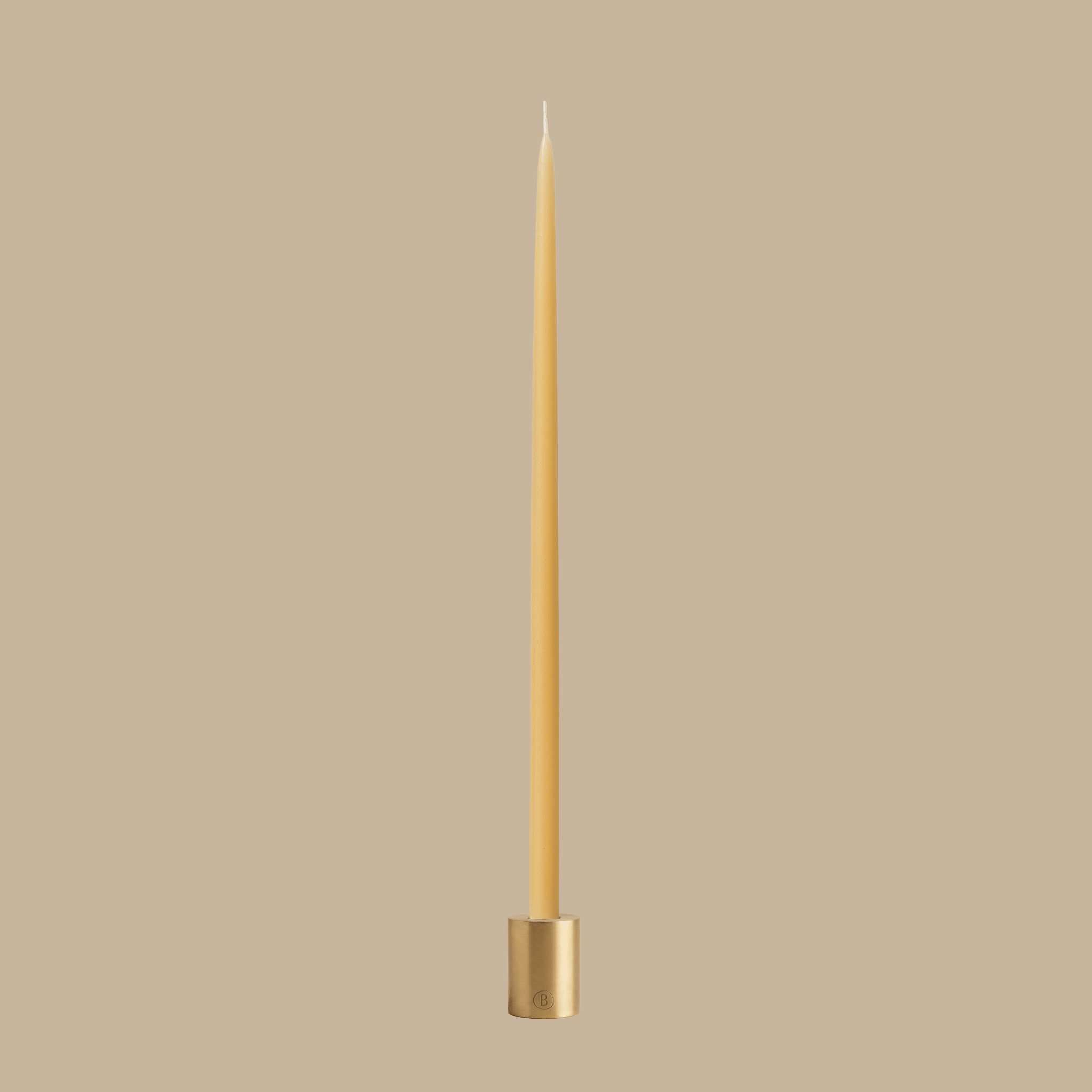 Mini Column Brass Candle Holder - Pillar Candle - Black Blaze