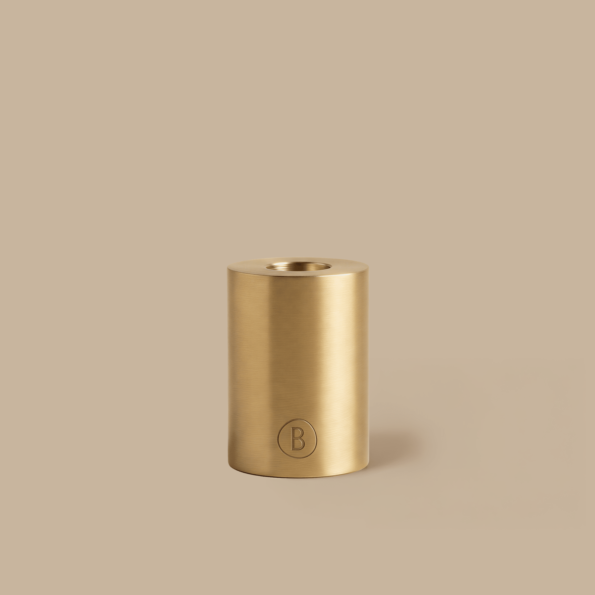 Mini Column Brass Candle Holder - BLACK BLAZE - Pillar Candle - BLACK BLAZE