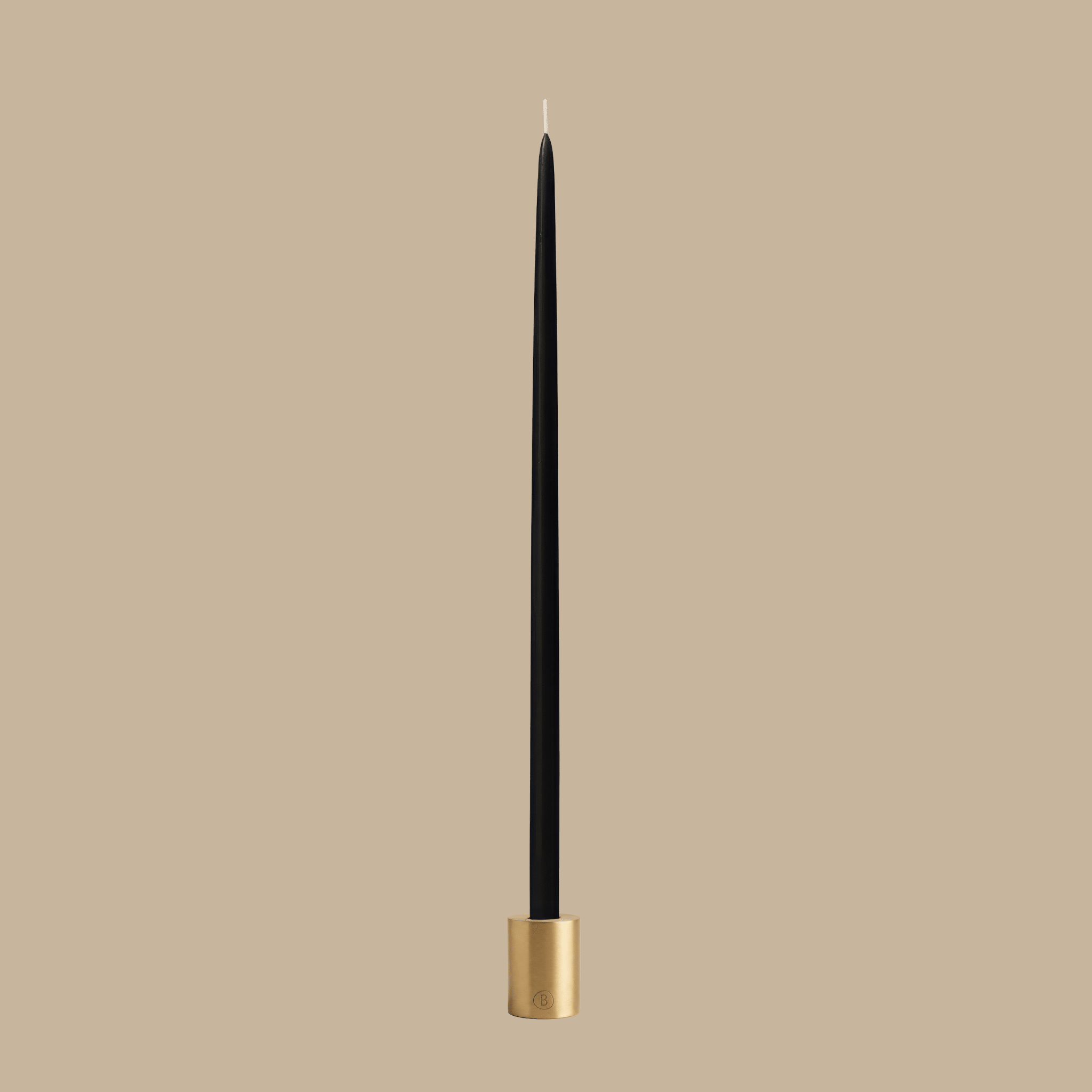 Mini Column Brass Candle Holder - Pillar Candle - Black Blaze