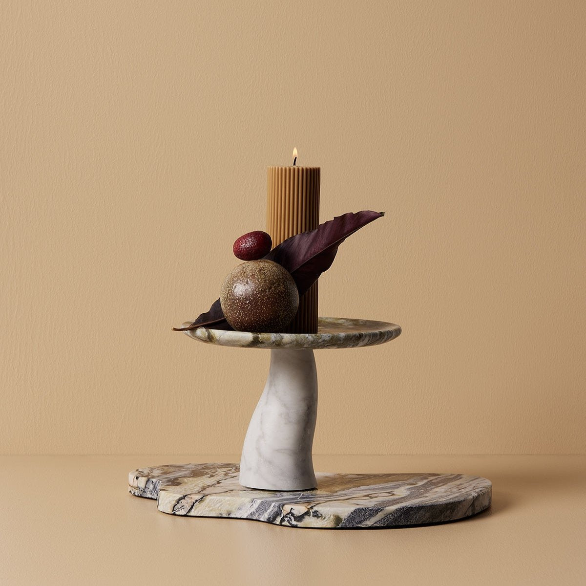 Mushroom Marble Tray - BLACK BLAZE - Home Tray - BLACK BLAZE