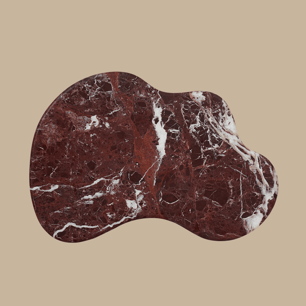 Oasis Marble Serving Platter - Rosso Levanto - BLACK BLAZE - Accessories - BLACK BLAZE