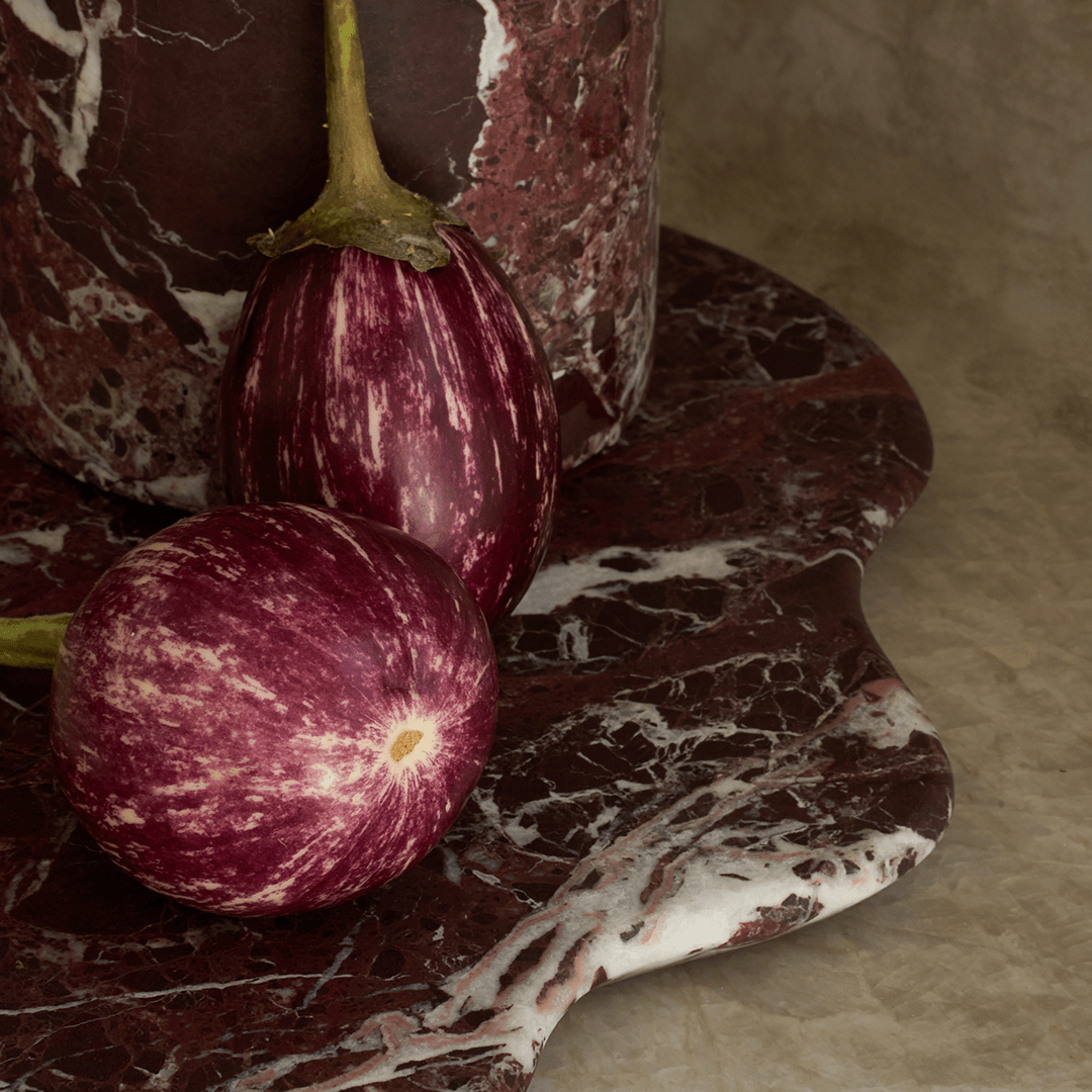 Oasis Marble Serving Platter - Rosso Levanto - Accessories - Black Blaze