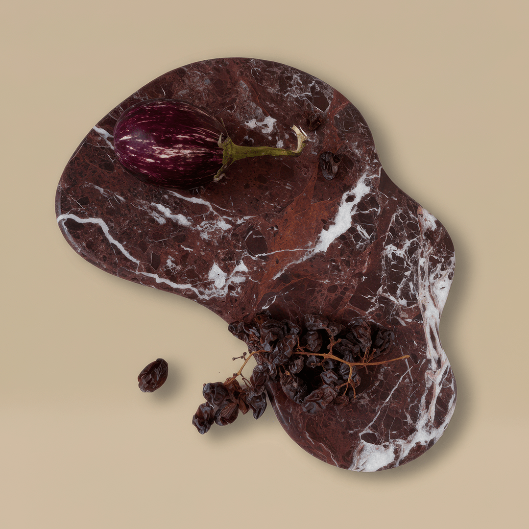 Oasis Marble Serving Platter - Rosso Levanto - Accessories - Black Blaze