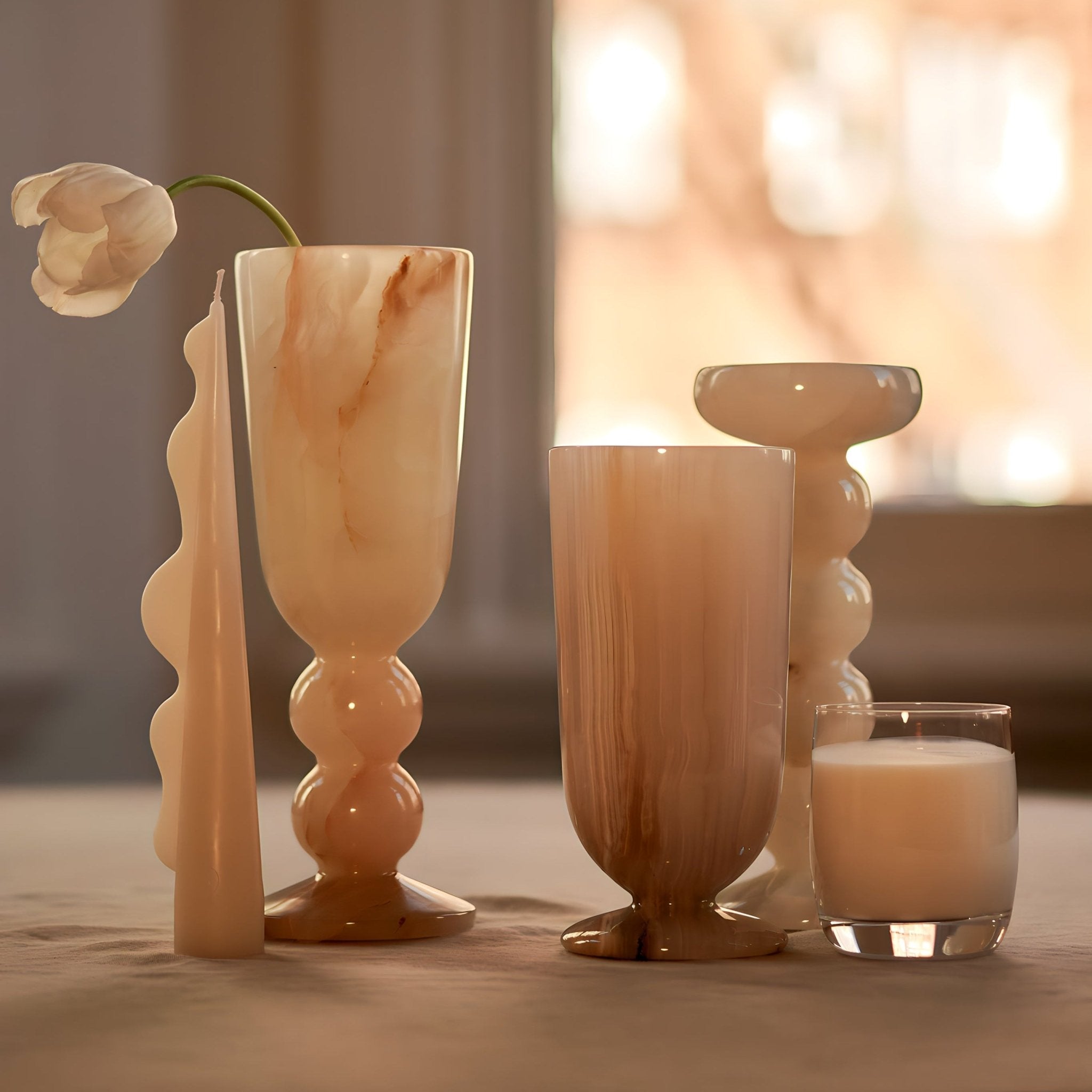 Orb White Onyx Vase - Accessories - Black Blaze