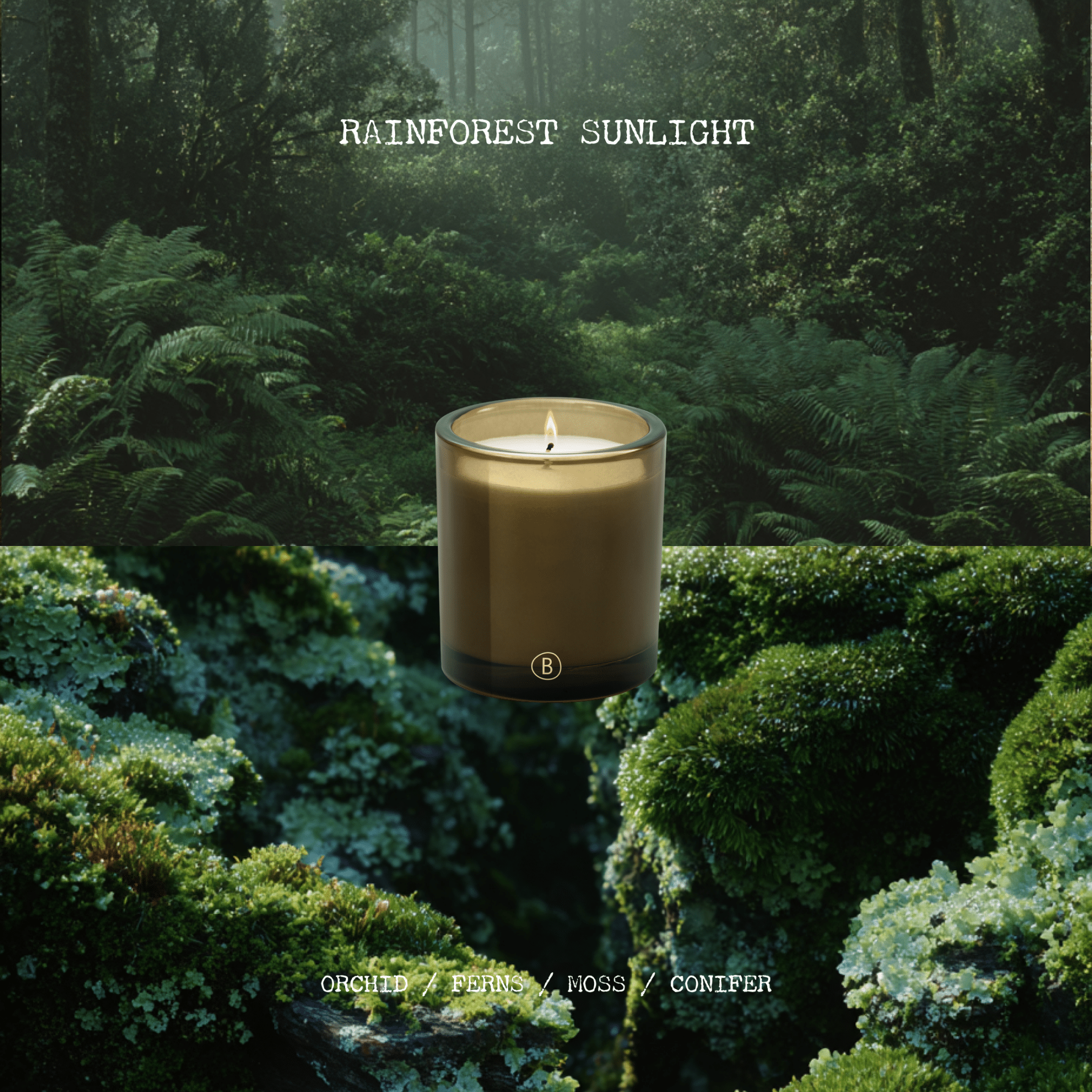 Rainforest Sunlight Scented Candle - THE GREAT OUTDOOR COLLECTION - Black Blaze