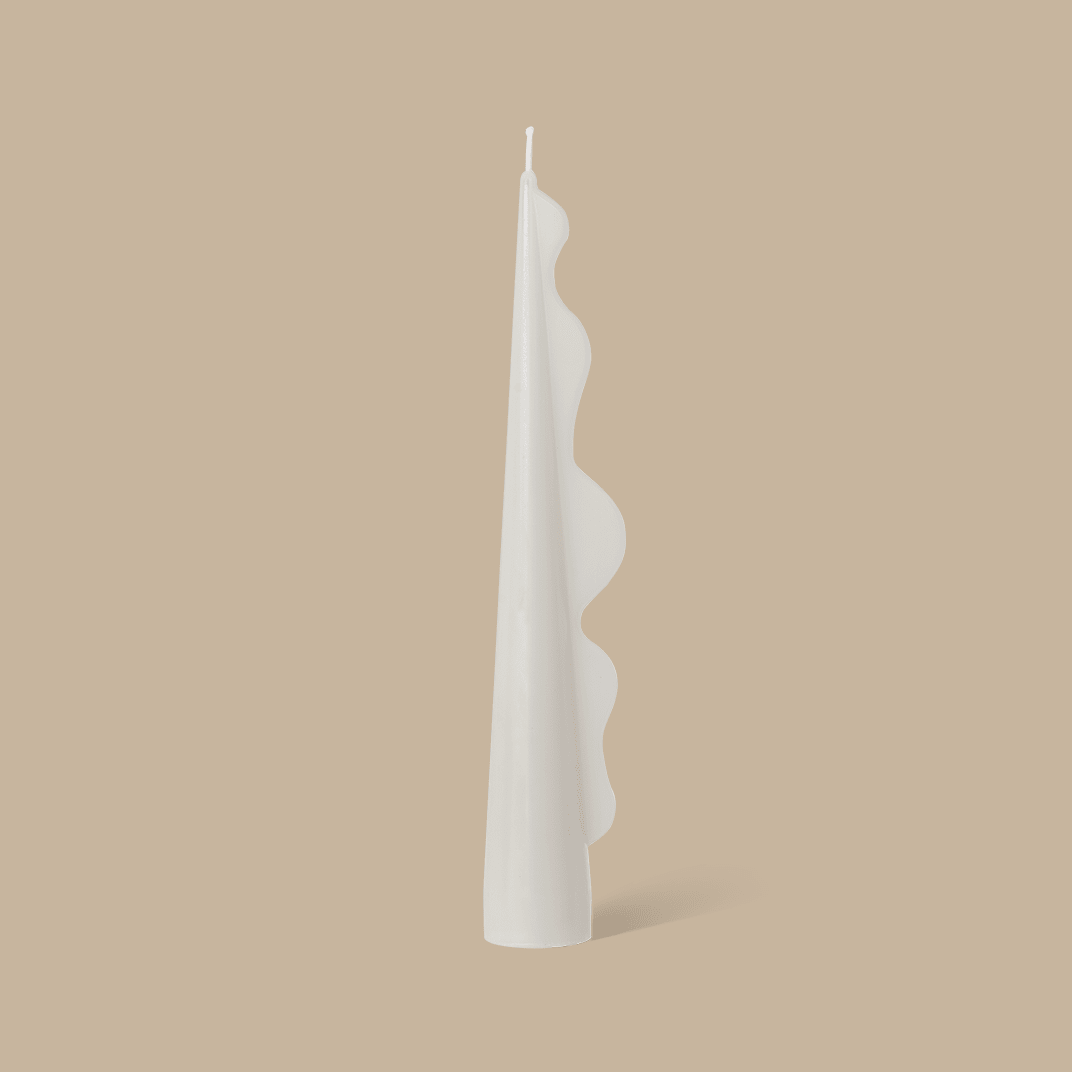 Seaweed Pillar Candle - White - Pillar Candle - Black Blaze