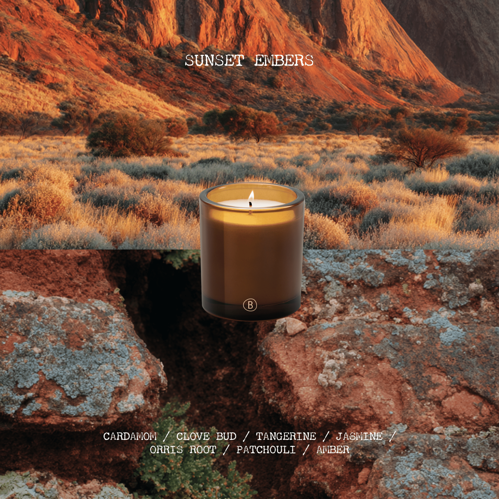 Sunset Embers Scented Candle - BLACK BLAZE - HOME CANDLE - BLACK BLAZE