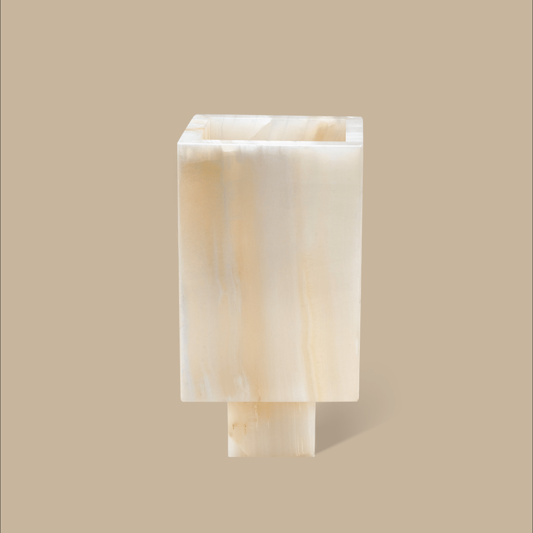 Trunk Vase - White Onyx with Rivets - Accessories - Black Blaze