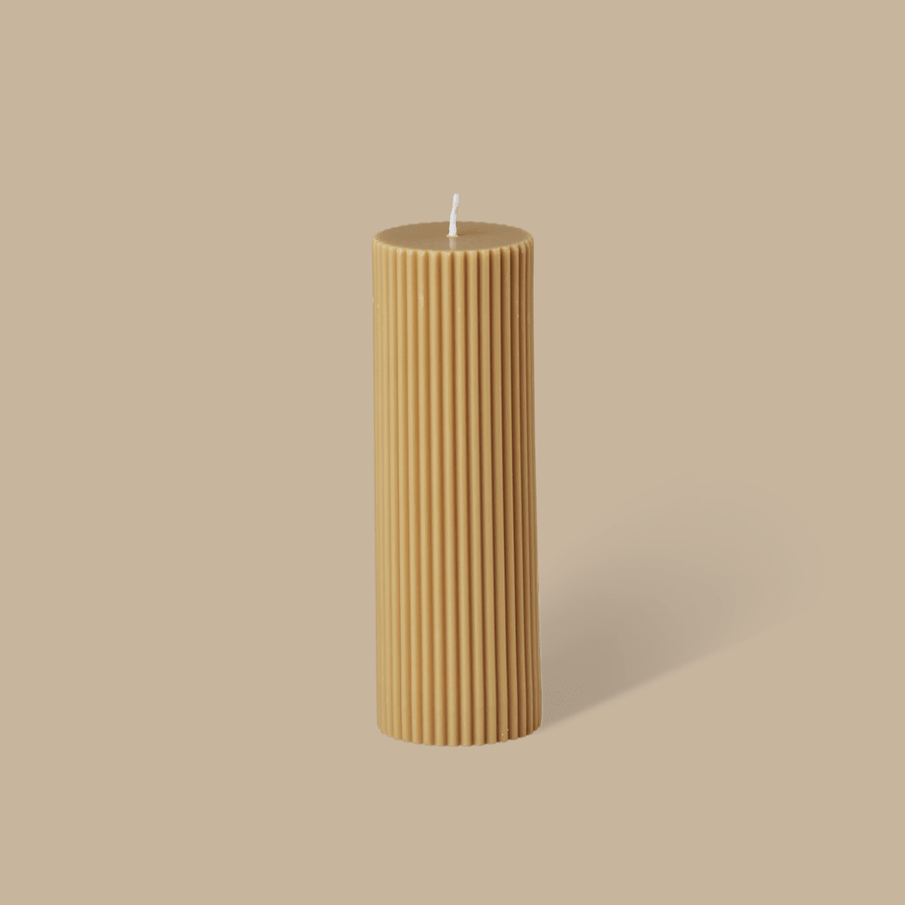 Wide Column Pillar Candle - Honey - Pillar Candle - Black Blaze