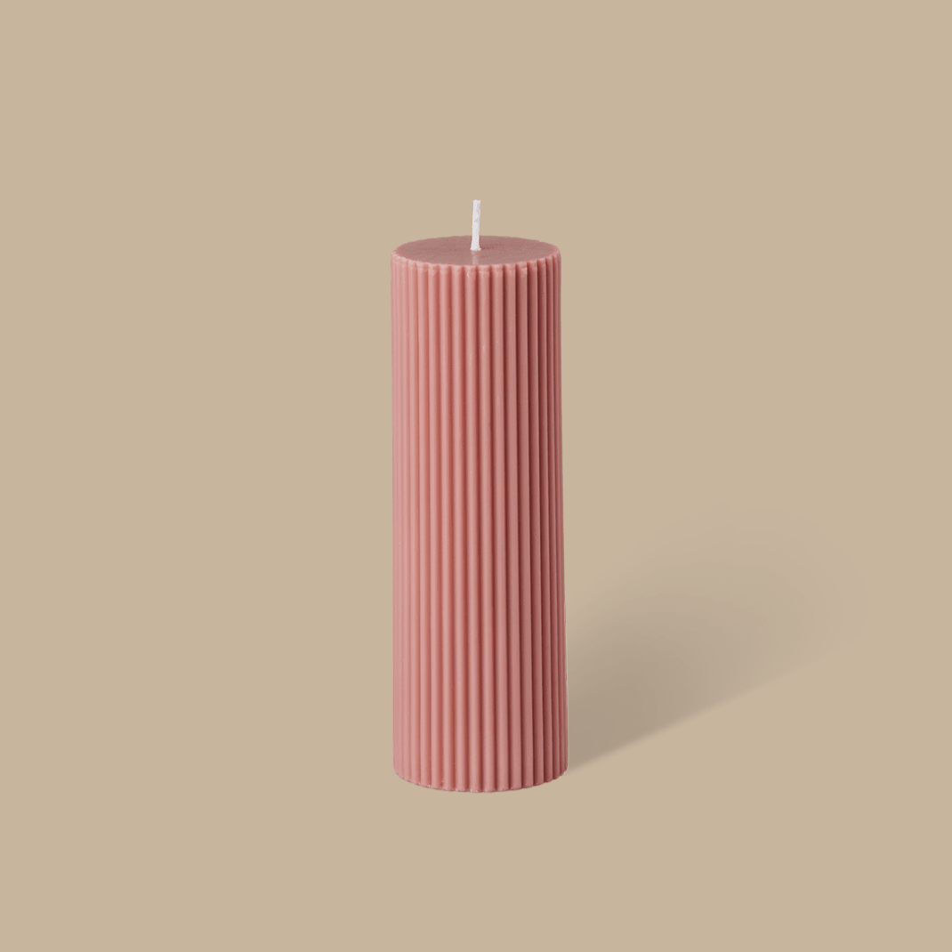 Wide Column Pillar Candle - Peach - Pillar Candle - Black Blaze