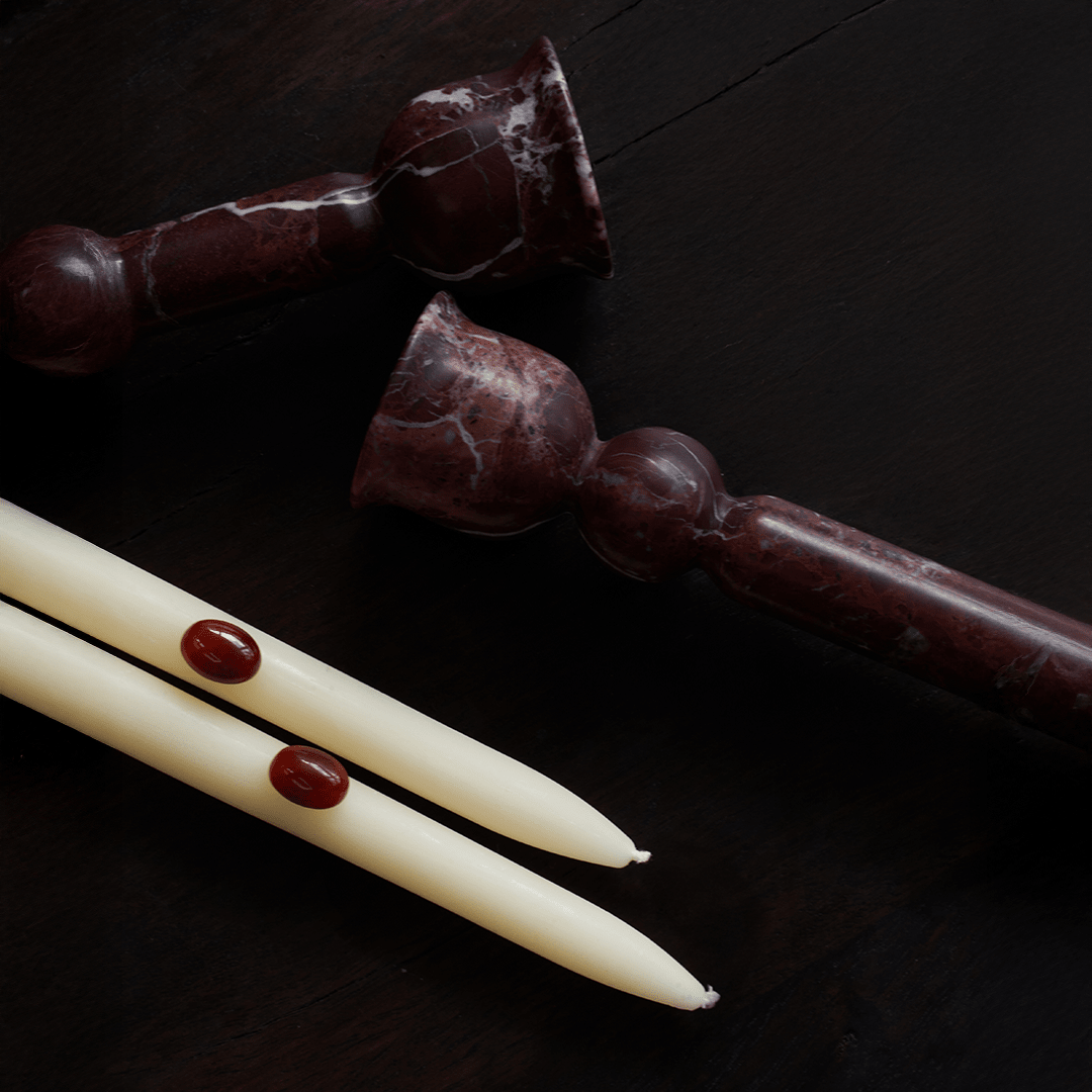 Candle Pin Set of 2 - Red Agate - Accessories - Black Blaze