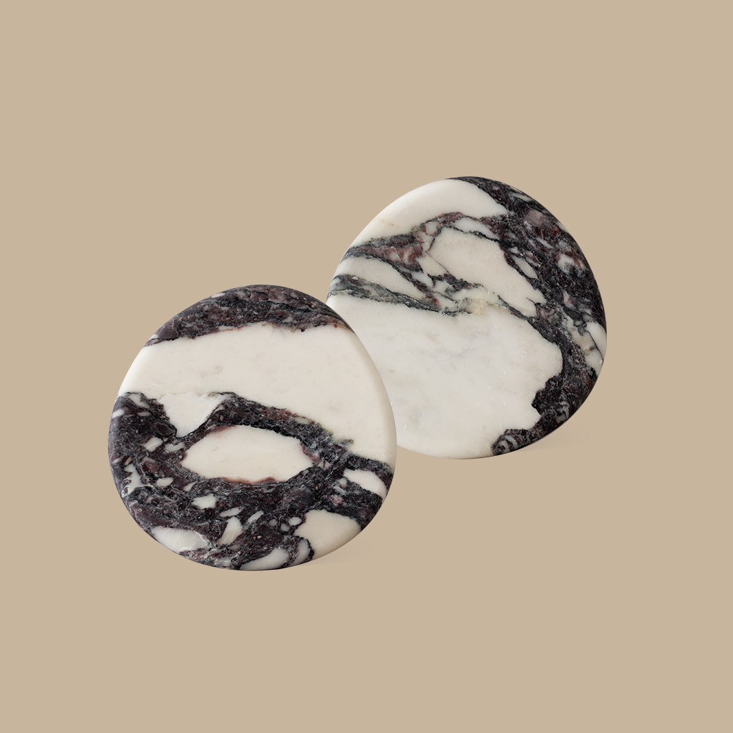 Marble Coaster Set - Calacatta Viola - BLACK BLAZE