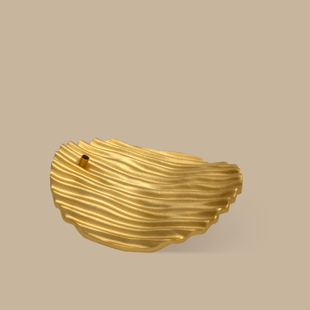 Crisp Incense Burner - Gold - BLACK BLAZE