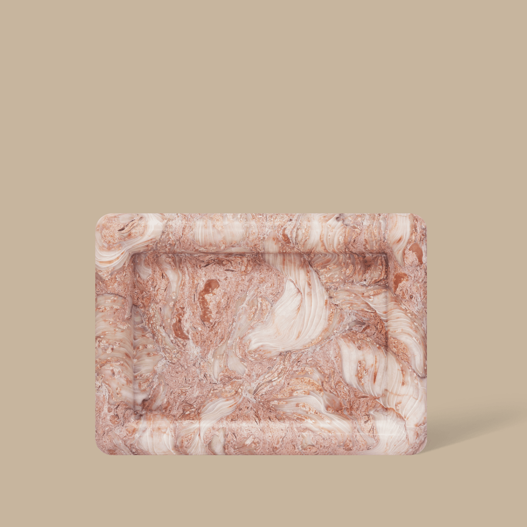 Halo Rectangle Tray - Fossil Pink - Home Tray - Black Blaze