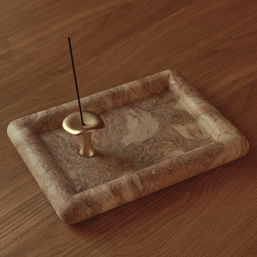 Halo Rectangle Tray - Fossil Pink - Home Tray - Black Blaze