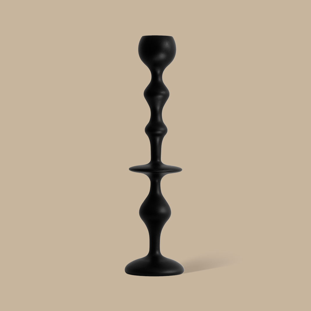 Infinity Candle Holder - Black Large - BLACK BLAZE
