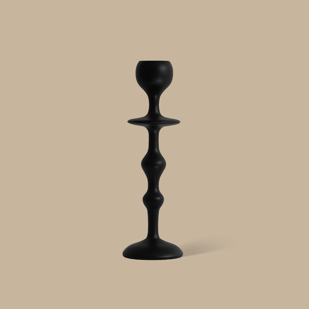 Infinity Candle Holder - Black Medium - BLACK BLAZE