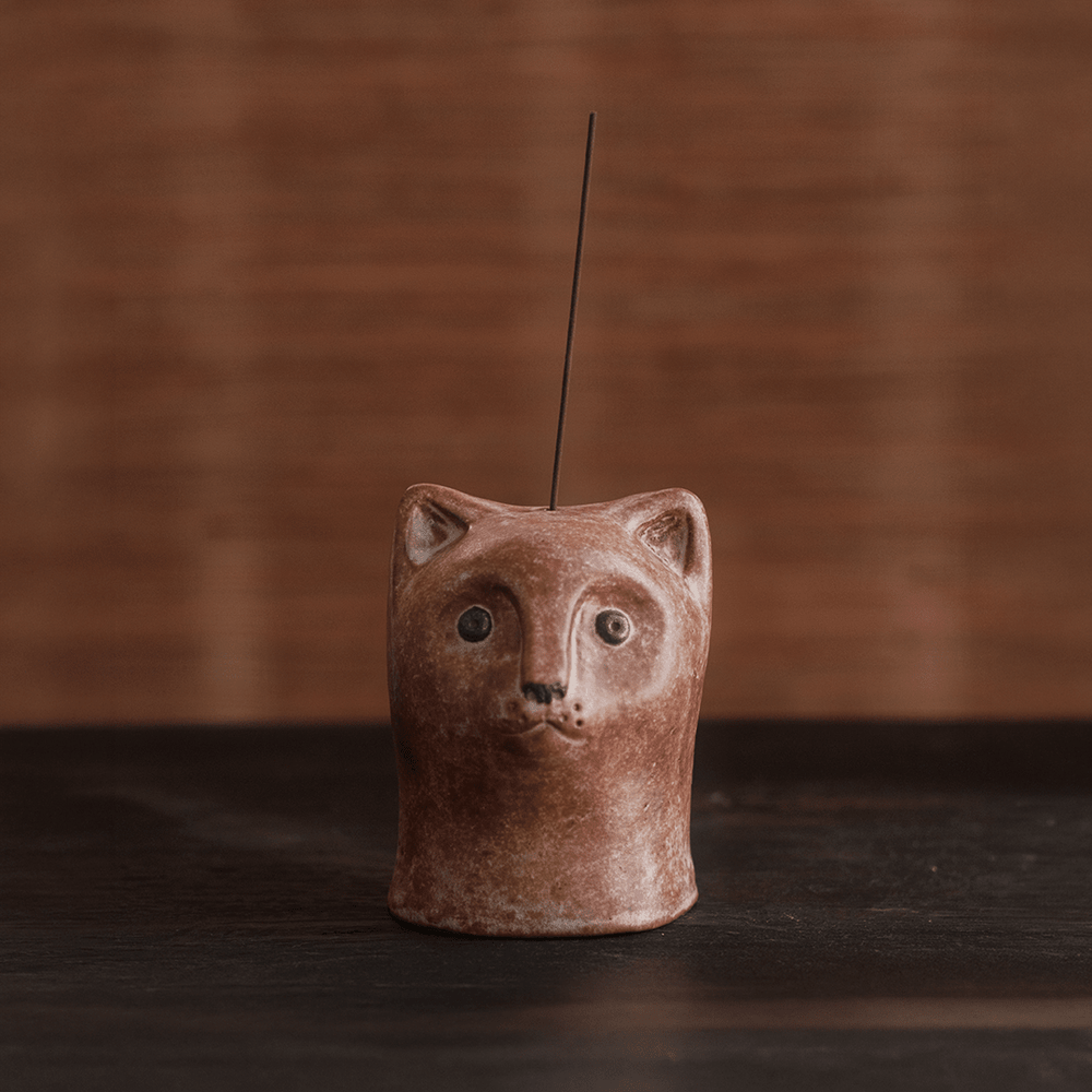 Large Cat Incense Burner - Cinnamon by Ginny Lagos - Homeware - Black Blaze