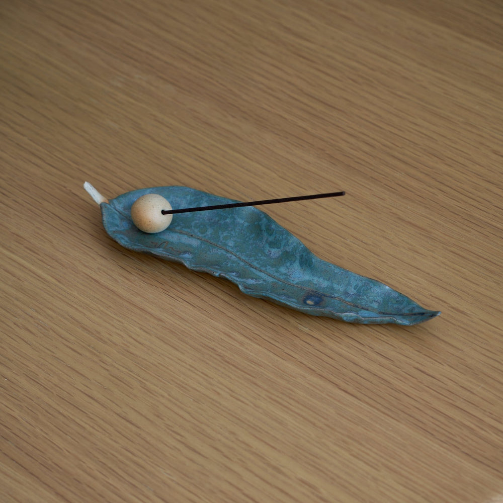 Leaf Incense Burner - Blue Gum by Authete Studio - Homeware - Black Blaze