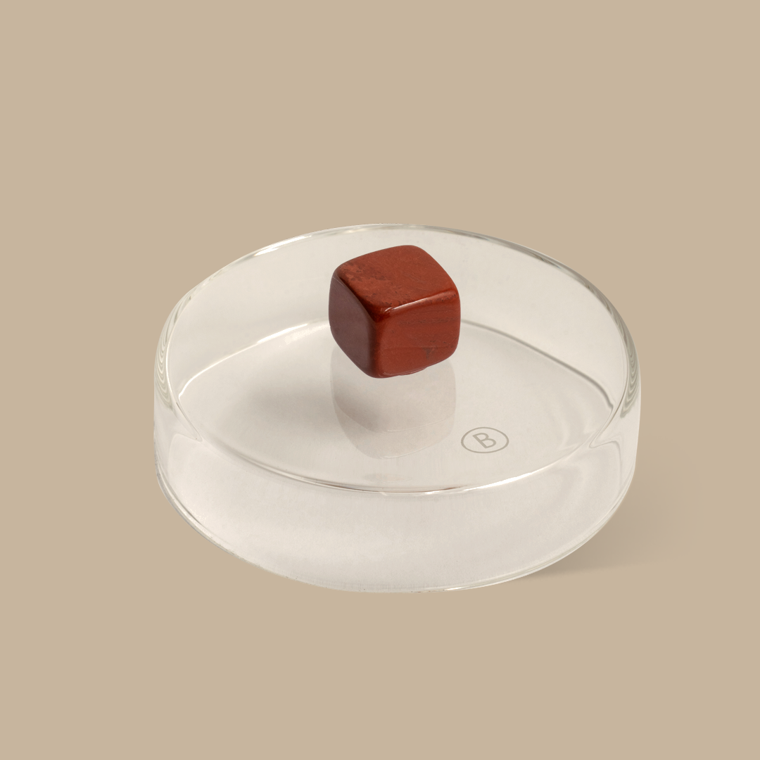 Glass Candle Lid - Red Jasper