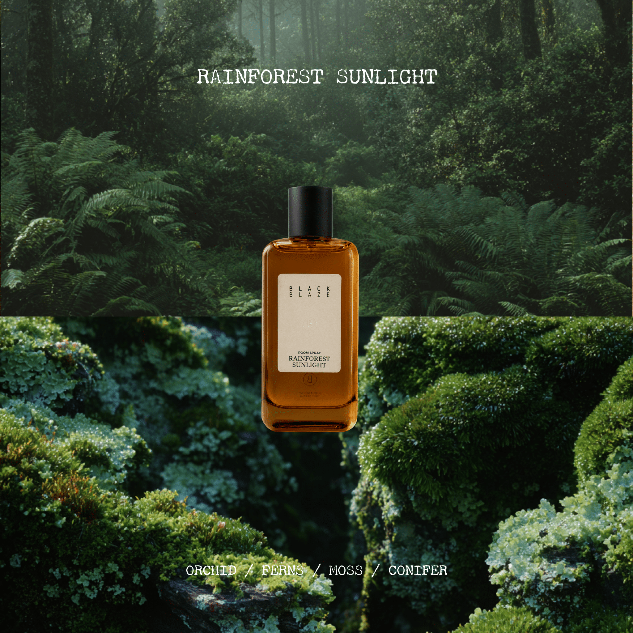 Rainforest Sunlight Room Spray - Interior Fragrance Spray - Black Blaze