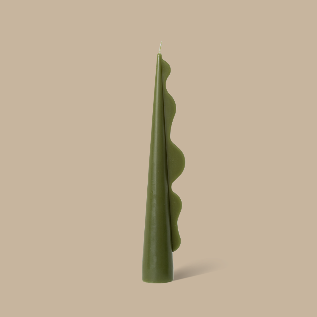 Seaweed Pillar Candle - Olive - BLACK BLAZE