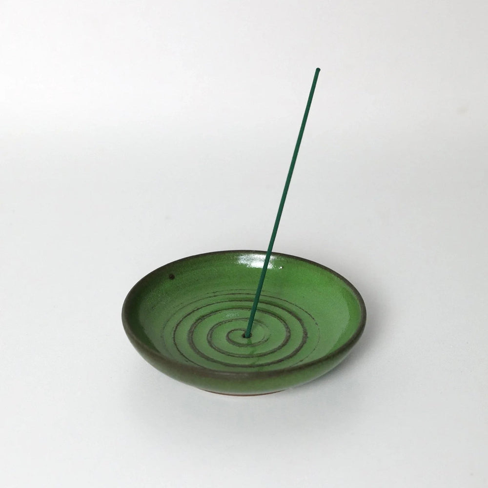 Spiral Incense Plate - Wasabi Green by Georgia Rose - Homeware - Black Blaze