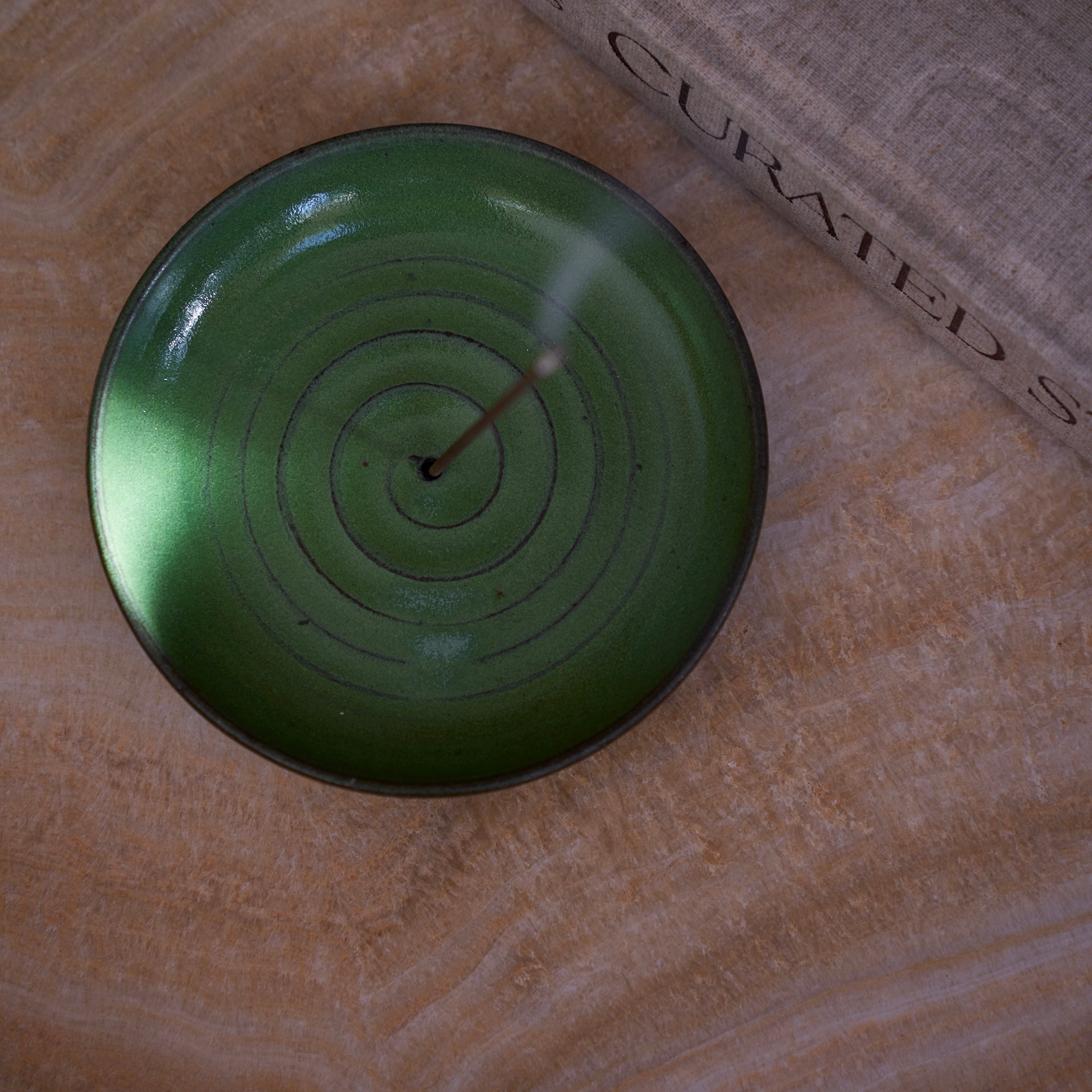 Spiral Incense Plate - Wasabi Green by Georgia Rose - Homeware - Black Blaze