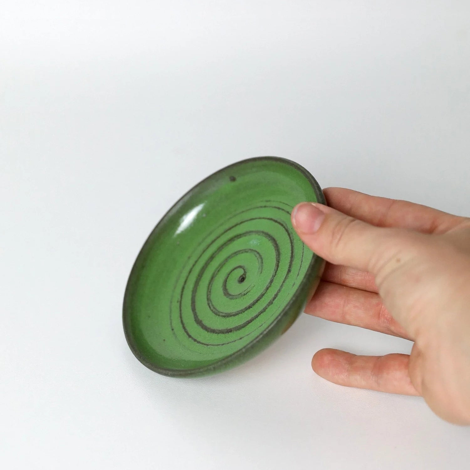 Spiral Incense Plate - Wasabi Green by Georgia Rose - Homeware - Black Blaze