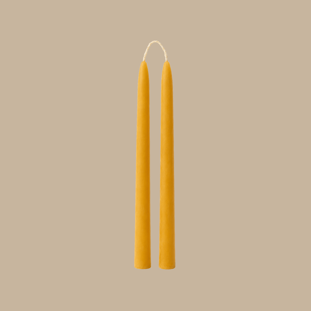 Taper Candle Set of 2 - Natural - Pillar Candle - Black Blaze