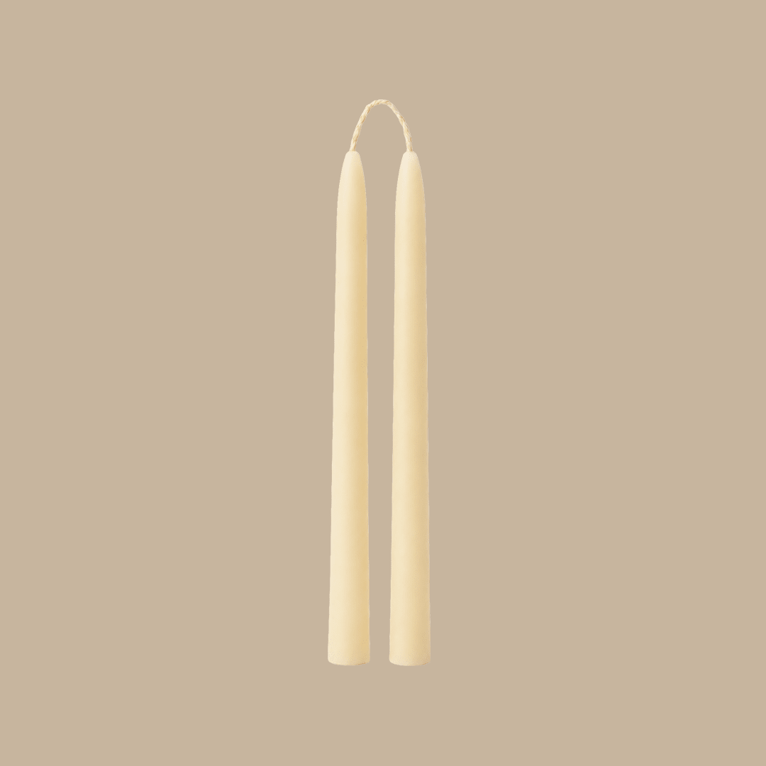 Taper Candle Set of 2 - White - Pillar Candle - Black Blaze
