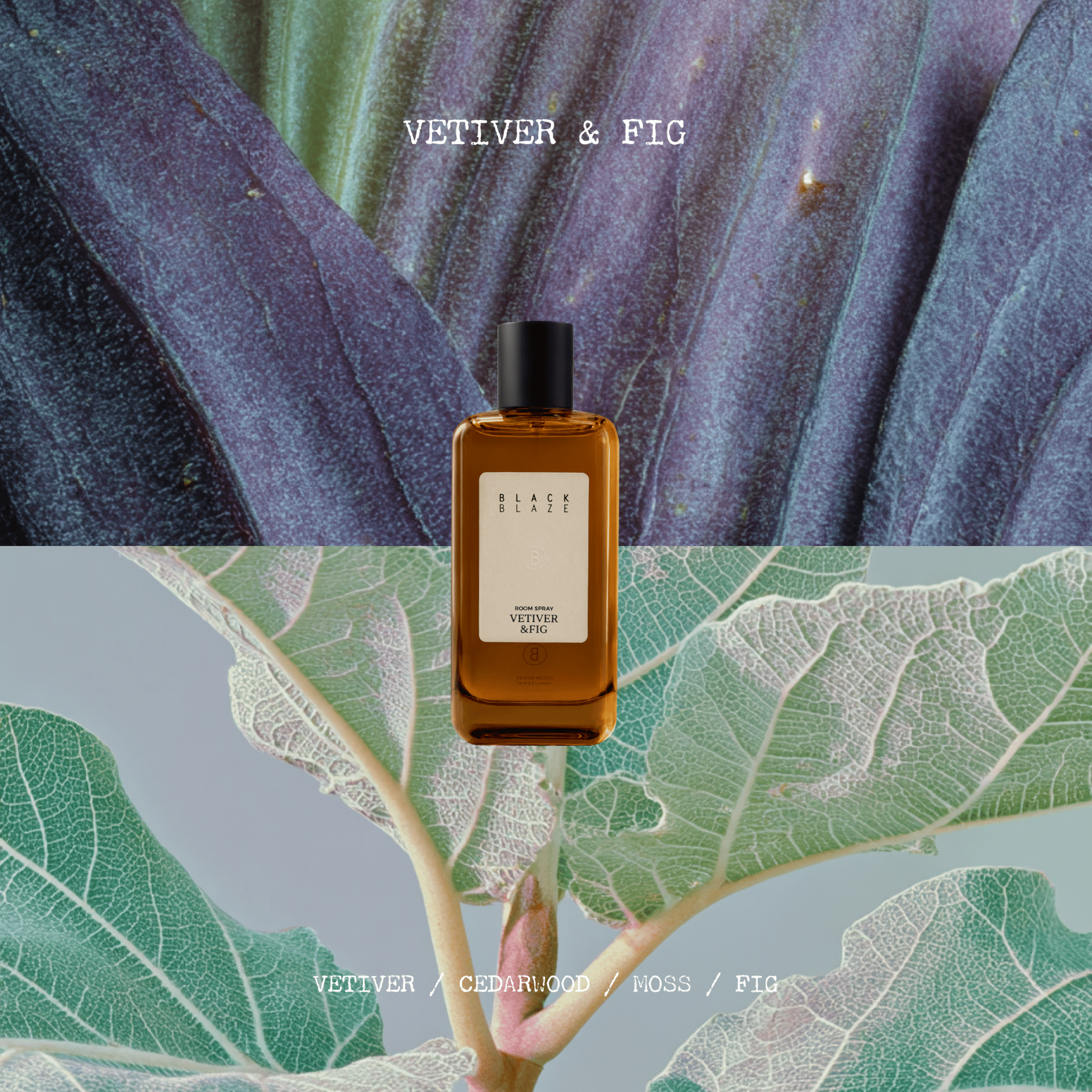 Vetiver & Fig Room Spray - Interior Fragrance Spray - Black Blaze