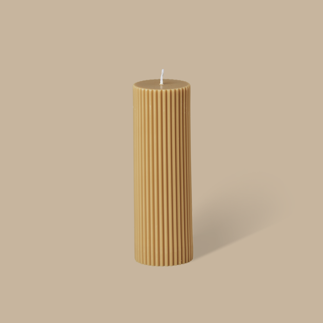 Wide Column Pillar Candle - Honey - BLACK BLAZE