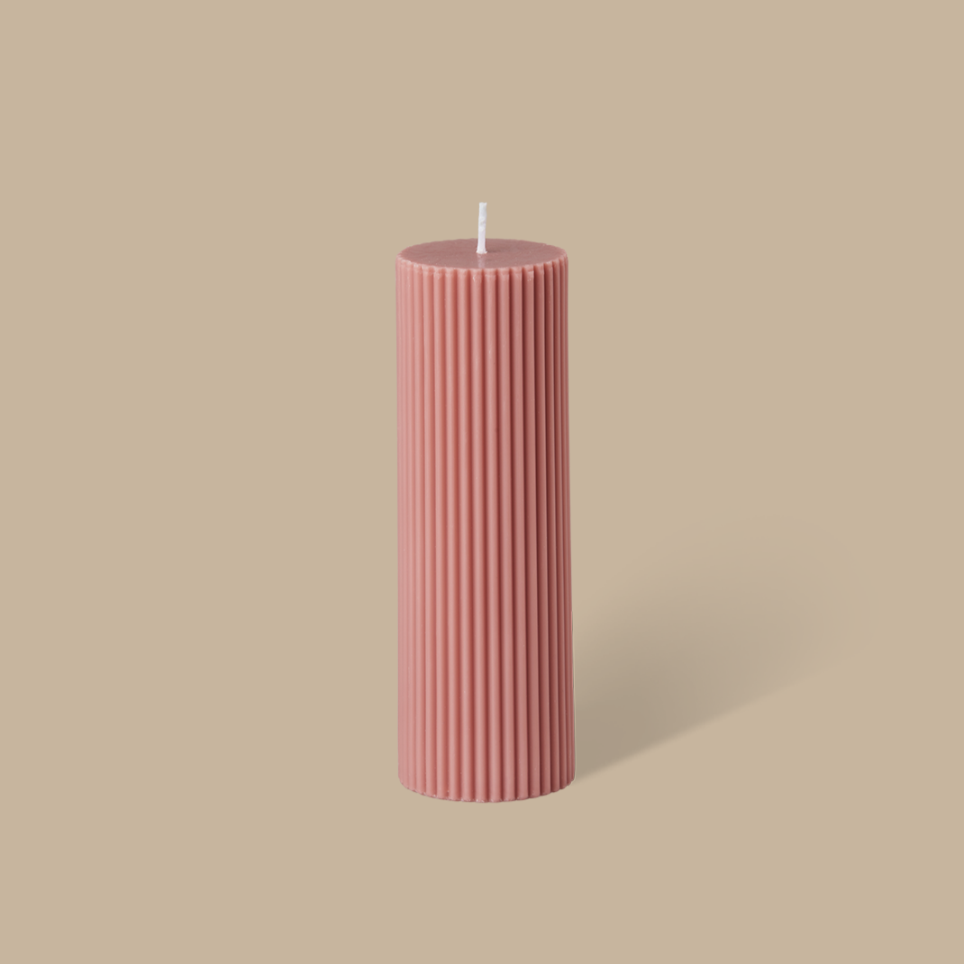 Wide Column Pillar Candle - Peach - BLACK BLAZE