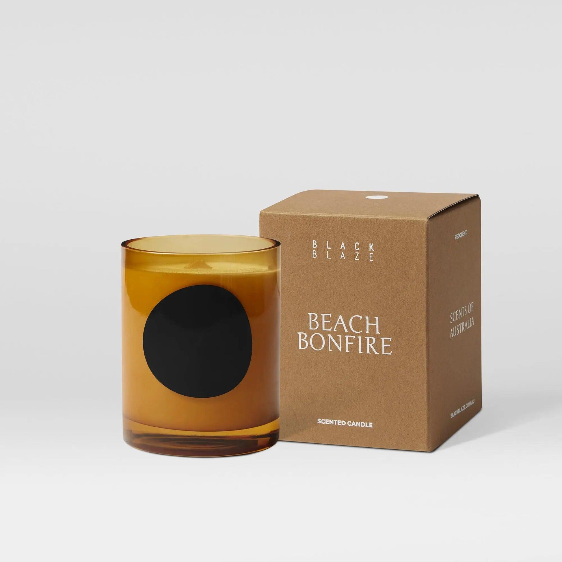Beach Bonfire Scented Candle 300g - BLACK BLAZE - THE GREAT OUTDOOR COLLECTION - BLACK BLAZE